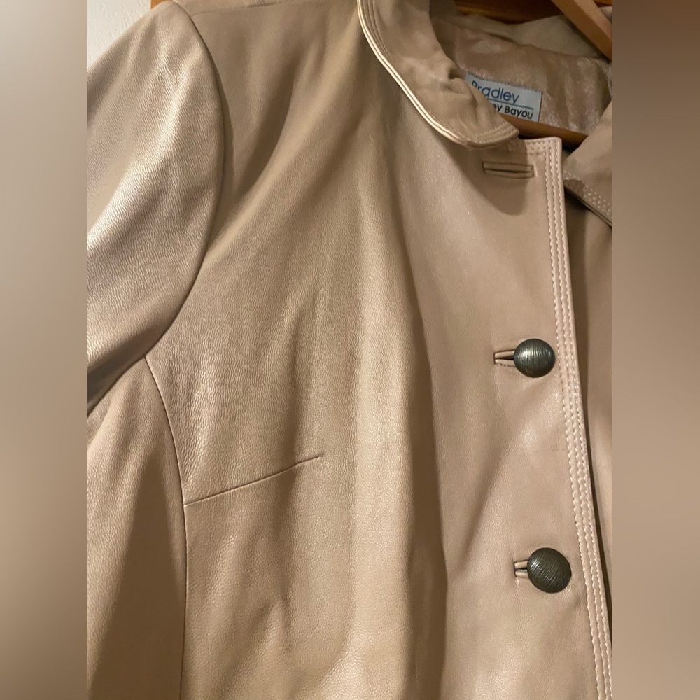 Bradley Bayou Genuine Leather Coat Camel Tan Fully Lined 100% Car Coat - Picture 9 of 12